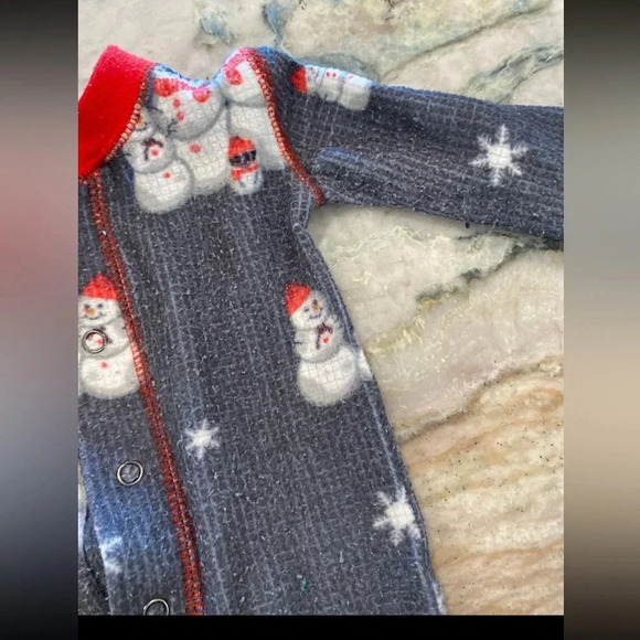 Pj salvage snowman one piece pajamas 3-6 months - Picture 3 of 8